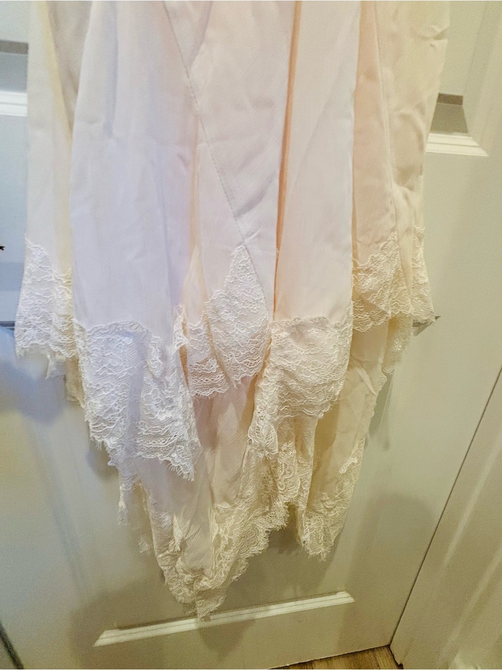 ⌛️sale⌛️ NWT Thirty Thirty boho Lace Trim Slip Dress in Light Cream - S - Picture 4 of 10